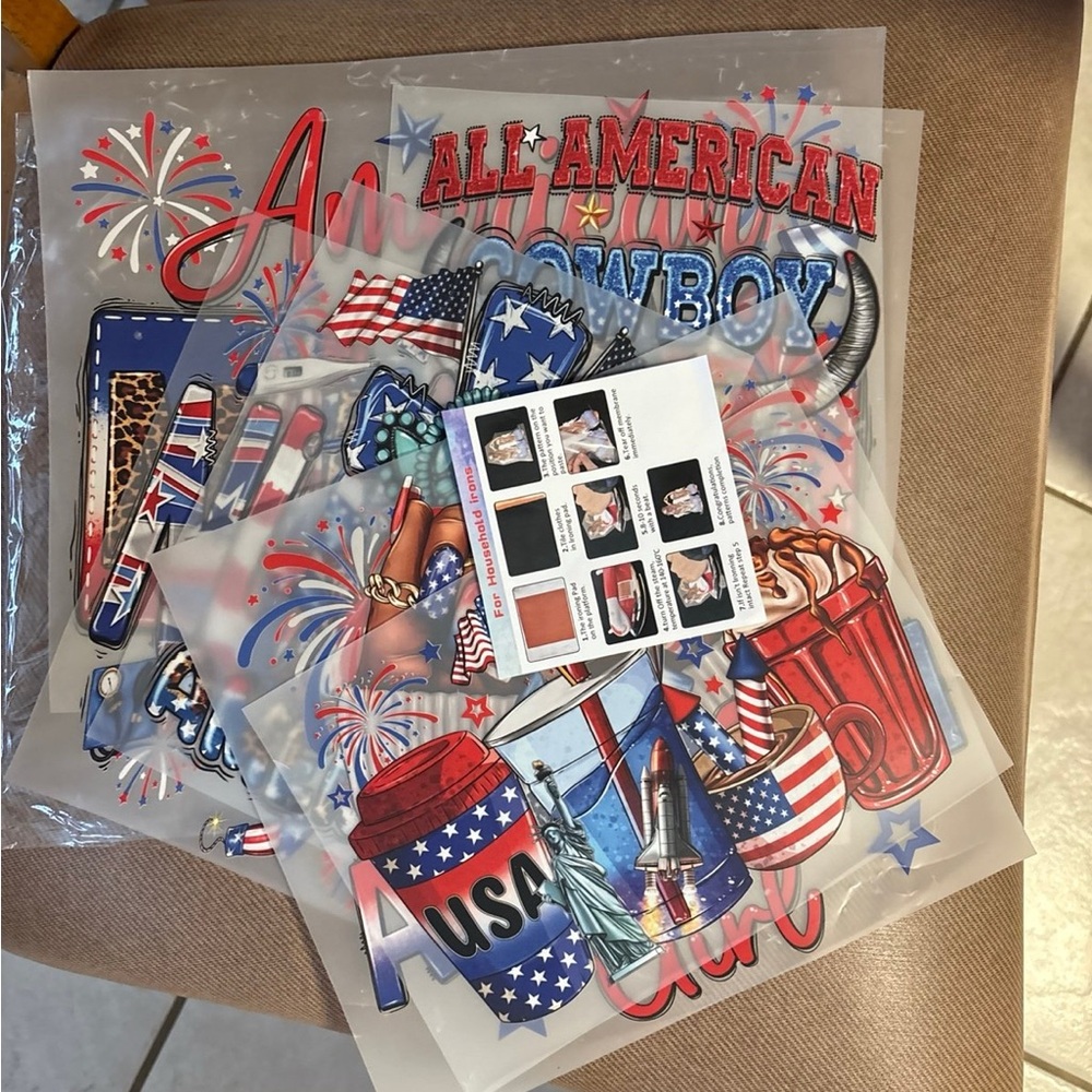 Iron on America Decals